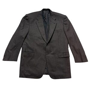 Vintage Brioni Mens Brown Striped Wool/Cashmere Blend Traiano Blazer- Size 46R